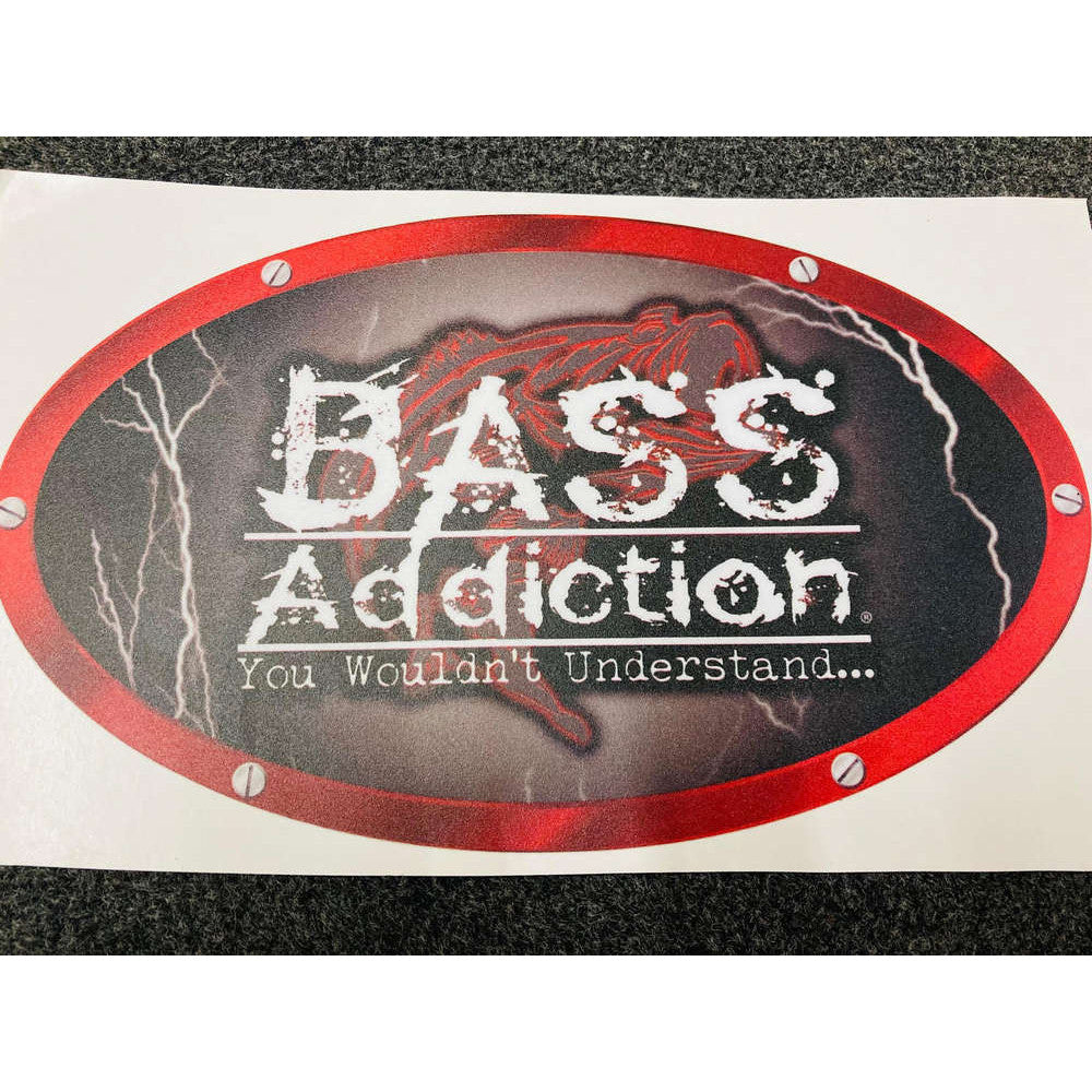 Bass Addiction Red Textured Sticker