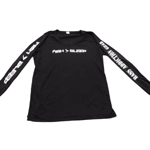Bass Addiction Women’s Black FISH>SLEEP Poly Long Sleeve
